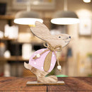 New In Wooden Easter Rabbit Standing Bunny Wood Craft Ornaments For Home Kids Room Easter Party Desktop Decoration Supplies