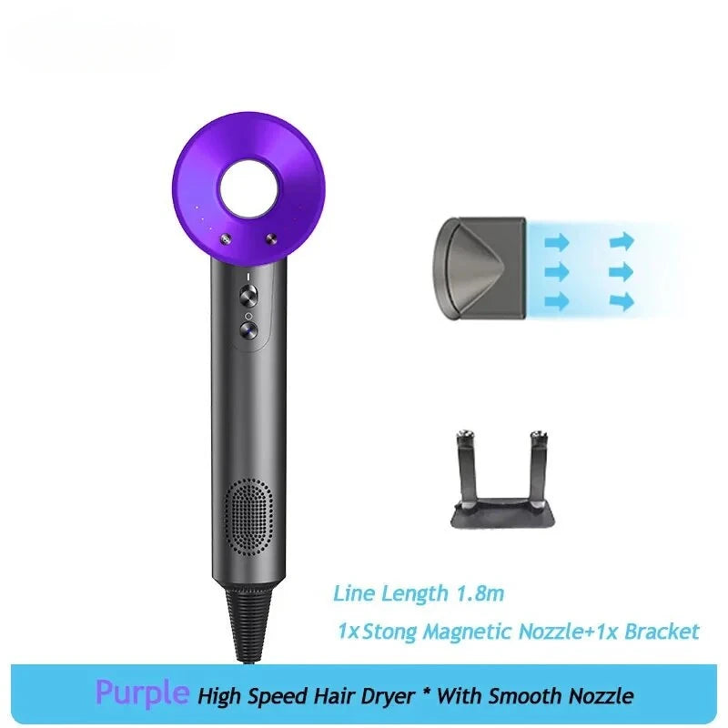 Professional Leafless Hair Dryer, Constant Temperature Negative Ion, 5 Attachments, Powerful Electric Hair Dryer for Home