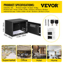 VEVOR Fingerprint Locks Safe Deposit Box 0.8/1.7/2.1 Cubic Feet Digital Electronic Secret Hidden Piggy Bank for Store Money Guns