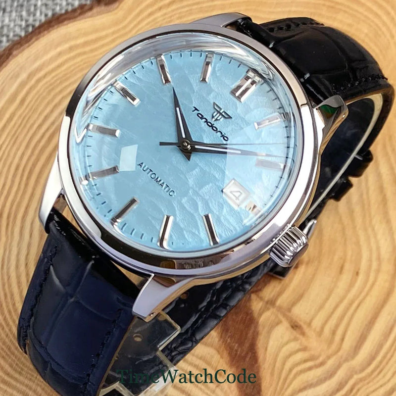 Tandorio Automatic Watch for Men Auto Date NH35A Movement 10ATM Water Resistance 40mm Double Bow Domed Sapphire Crystal