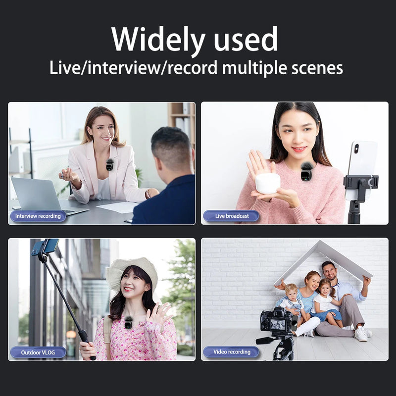 New R8 Wireless Lavalier Microphone Portable Audio Video Recording Mini Mic For iPhone Android Live Broadcast Gaming Phone Mic