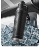 1L Insulated Cold Water Bottle Thermos Stainless Steel Tumbler Qutdoor Sports Handle Vacuum Flasks Double Wall Cup