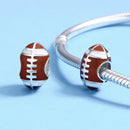 BISAER 925 Sterling Silver Ball Series Charm Football Volleyball Tennis Basketball Dumbbel Pendant Fit Bracelet DIY Fine Jewelry
