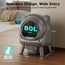Amicura CuraX1 80+8L Self Cleaning Litter Box Open Top Automatic Toilet for Cats Cat Automatic Toilet Special Large  APP Control