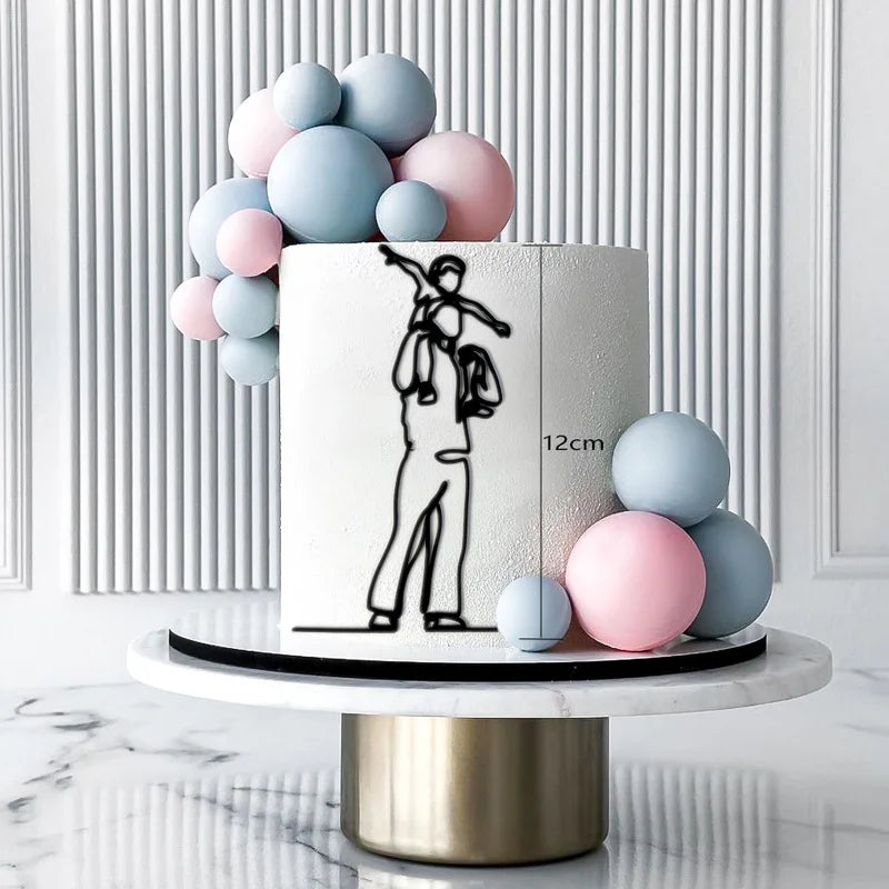 2023 New Baby's Happy Birthday Party Cake Topper Gold Cartoon Acrylic Cake Toppers for Baby Shower Cake gift Dessert Decoration