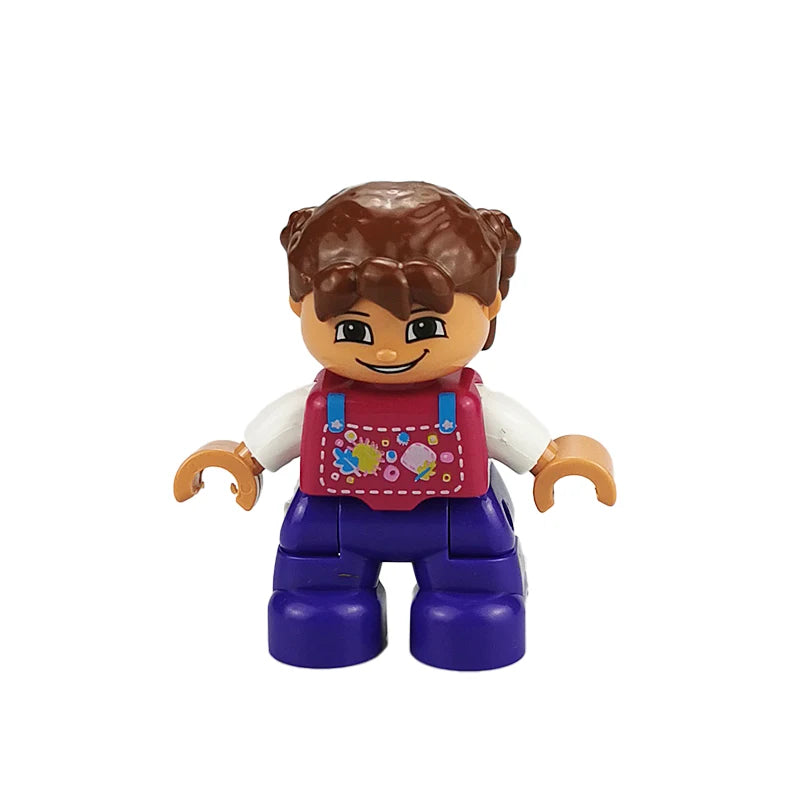 Big Size Action Figures City Princess Policemen Family Building Block Doll Character Accessory Assembly Toys for Children Gift