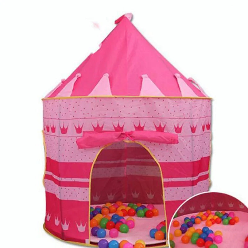 Infant Toddler Folding Tents Portable Castle Kids Pink Blue Play House Camping Toys Birthday Christmas Outdoor Gifts Room Decor