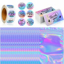 570 Pcs Laser Thank You Business Cards Stickers Kit, Include 50pcs Business Card 500pcs Thank You Stickers 20pcs Resealable Pack