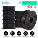 SUNLU 10KG PETG/ABS Filaments 10Rolls 3D Filament 1KG/roll 1.75mm 100% Filament Lines Up Neatly For 3D Printing From EU US