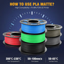 SUNLU 1KG PLA Matte 3D Printer Filament 1.75mm 1000g Spool (2.2lbs) Neatly Arranged No Knot Filament Fit Most FDM Printer