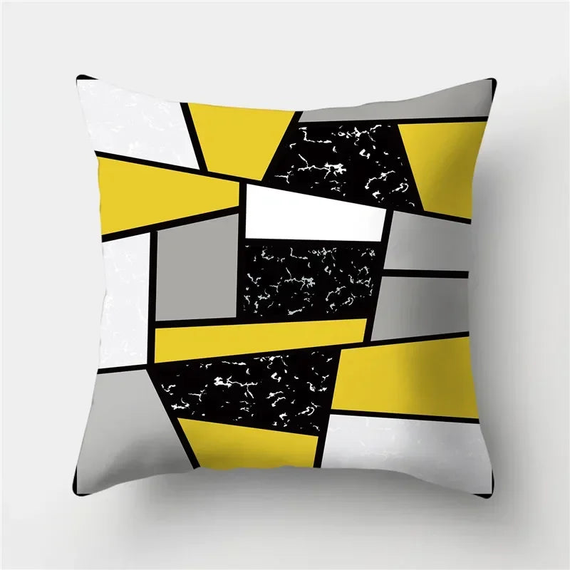 Geometry Cushion Cover Polyester Pillowcase Decorative Sofa Cushions Red Yellow Pink Pillowcover Home Decor Pillowcase 45x45cm