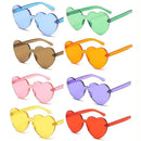 FOENIXSONG Herz-Sonnenbrille für Damen Herren randlose Brille UV400 weiblich Pink Grün Gelb Blau Orange Lila Braun Sonnenbrille