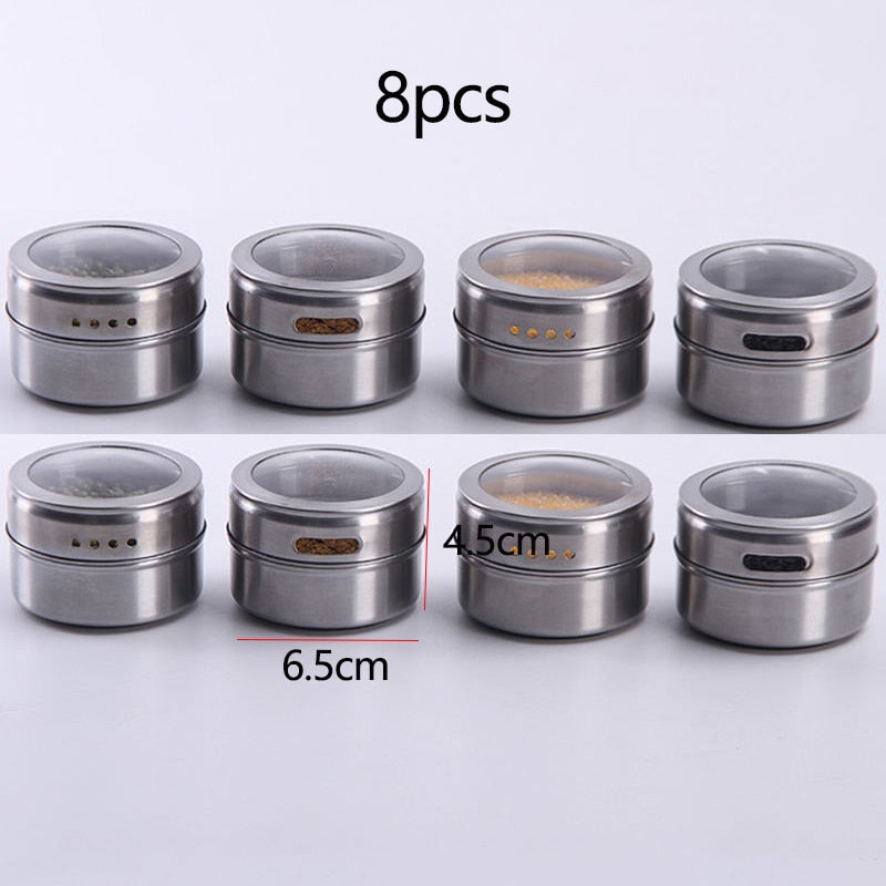 1pcs Spice Jar Seasoning Box 6Pcs/Set Kitchen Spice Storage Bottle Jars Transparent PP Salt Pepper Cumin Powder Box Tool