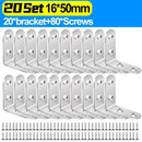 Stainless Steel Corner Bracket L Right Angle Connector Brackets Furniture Cabinet Fastener Corner Brace Shelf Support with Screw