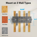 TV Wall Mount, Low Profile for Most 32-70" TV, Fixed Wall Mount Universal TV Brackets Max VESA 400 x 400mm, Weight up to 110lbs