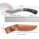 4inch Stainless Steel Boning Knife Handmade Forged Slicing Meat Cleaver Knives Small Pocket Knife with Sheath Wooden Handle