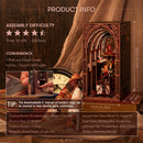 𝗠𝗶𝗻𝗶𝗖𝗶𝘁𝘆 Book Nook Kit, DIY Miniature Dollhouse Booknook Kit, 3D Wooden Puzzle Bookend Bookshelf Insert Decor with LED L