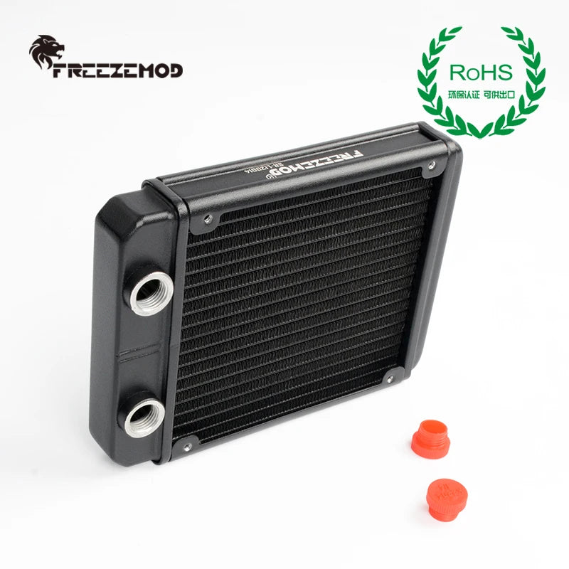 FREEZEMOD water cooler aluminum radiator threaded mouth tight 17 crest fins ROHS certification.  SR-L120G14