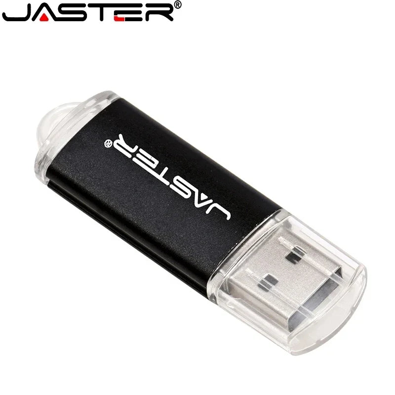 JASTER USB Flash Drives 64GB 32GB Metal 16GB USB 2.0 8GB Black 4GB Memory Stick Pendrive Free Custom Logo Business Gift Key Ring