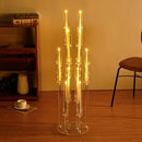 10Pcs Acrylic Candelabra 10 Arm Clear Candle Holder Wedding Table Centerpiece Home Decoration