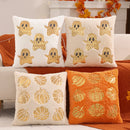 1 PC Halloween Decoration Throw Pillow Cover Pumpkin Ghost Gold Sequin Embroidery Plush Autumn Thanksgiving Harvest Living Room