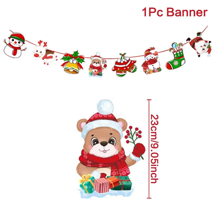 Christmas Banner 2023 Merry Christmas Decorations for Home Garland Santa Claus Navidad Natal Xmas Gift Noel Decor New Year 2024