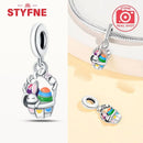 925 Silver Blue Star Easter Egg Charms Colorful Beads Fit Original Bracelets for Women Jewelry Party DIY Fine Gifts Accessories