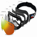 ELAX BRANDNEU Doppelschicht Anti-Beschlag Skibrille Schnee Snowboard Brille Outdoor Sport Motorschlitten Brille