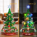 Christmas Tree and Decorations Santa Claus Sleigh Snowman Building Blocks Toys Suit with Light Kit for Children's Gifts