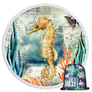 Summer Round Beach Towels Undersea Octopus Circle Bath Shower Towel With Drawstring Storage Bag Yoga Mat Blanket toalla playa