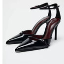 2025 Women's Summer New Sexy Pointed Designer Sandals Women's Party Casual Comfortable Buckle Luxury Prom Ladies High Heels 42