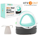 HTVRONT MINI Heat Press Machine Portable Easy Press Iron On HTV Vinyls for Cricut DIY Printing T-shirt Clothes Bags Hats Pads