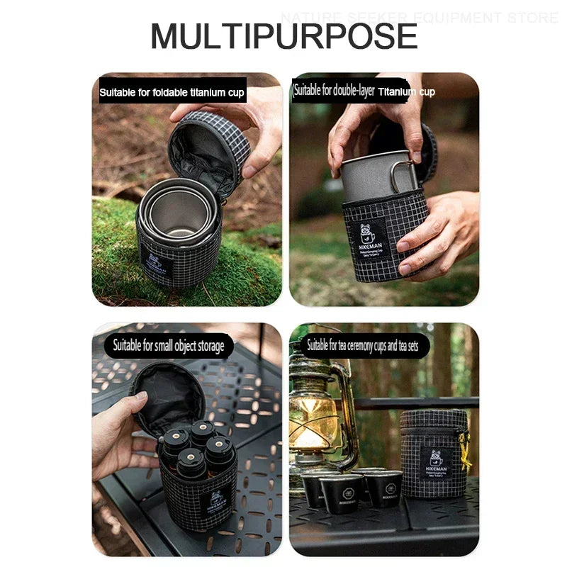 HIKEMAN Cup Storage Bag UHMWPE Fiber Waterproof Organizer Bags Outdoor Titanium Cups Protection Camping Hiking Accsesorios