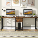 Tribesigns 78.74’’ Two Person Desk with 2 Drawers, Long Double Computer Desk Gaming Table with Shelves