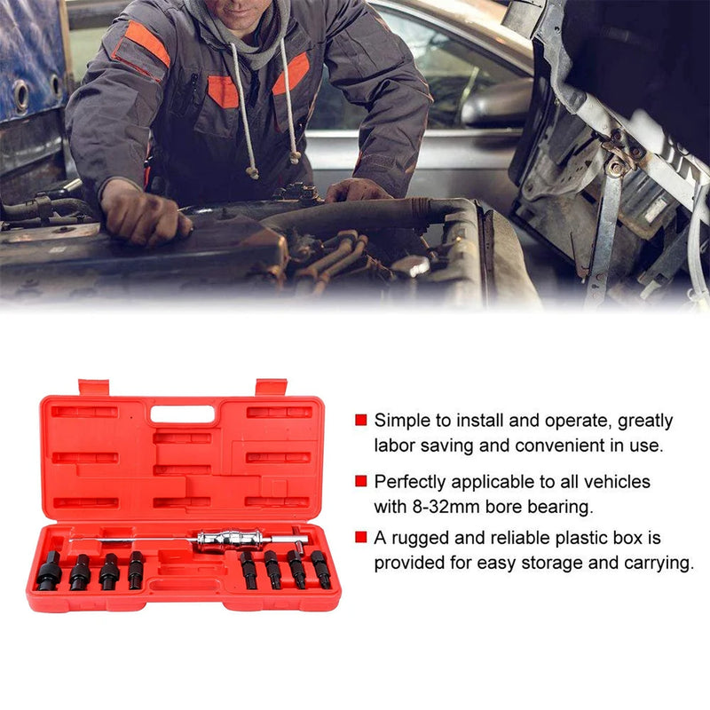 Podofo 9pc Blind Hole Inner Bearing Puller Set Remover Slide Hammer Internal Kit 8-32mm