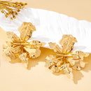 A Pair of Women's Earrings, Exaggerated Stereo Flowers, Earrings and Jewelry Available in Various Colors, Suitable for Daily Wear and Gift Giving