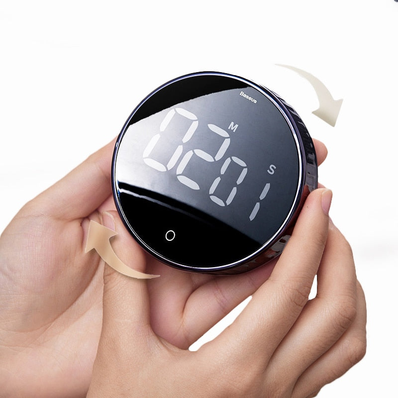 Baseus Magnetic Kitchen Timer Digital Timer Manual Countdown Alarm Clock Mechanical Cooking Timer Cooking Shower Study Stopwatch