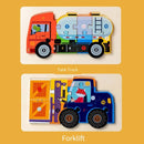 Children 3-6 Years Old Intellectual Development Engineering Traffic Car Wooden Three-Dimensional Jigsaw Mosaic Early Education