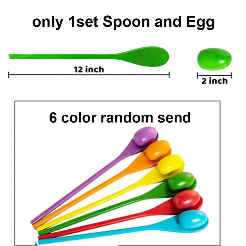 Easter Egg and Spoon Race Game Set Game for Kids Activity Holiday Outdoor Yard Easter Egg Hunt Birthday Party Lawn Baby Shower