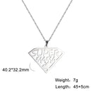 Cazador Super Papa Mama Pendant Necklace for Men Dad Woman Stainless Steel Jewelry Mother Father's Day Gifts Wholesale 2025 New