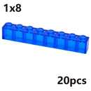 MOC Transparent Thick Building Blocks 1x1 1x2 2x2 2x4 Dots Clear Brick Figures Educational Creative Toy for Kid Compatible Brand