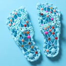 Non-Slip Foot Massage Slippers Feet Care Bath Quick-drying Footwear Reflex Stress Hollow Out Acupressure Massage Slippers Man