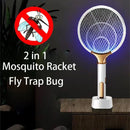 2 In 1 Electric Mosquito Racket USB Rechargeable Fly Zapper Swatter Lamp Electric Shock Bug Zapper Trap Flies Summer Fly Swatter
