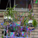1pc Unique Handcrafted Bohemian-Inspired Hanging Disco Mirror Ball Planter - Self-Watering, Space-Saving, Stylish Home Decor for