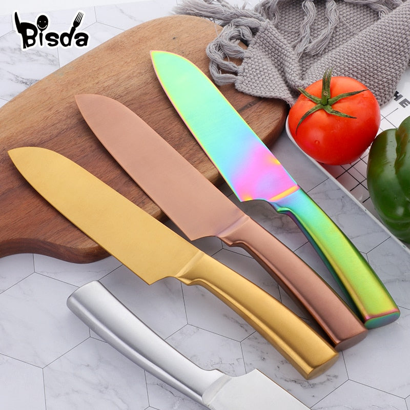 Santoku Sharp Cleaver Stainless Steel Chef Knives Fruit Paring Knives Meat Fish Fillet Knife Kitchen Utensil