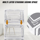 6/9/12 pack clear rack Space-Saving Magnetic Shoe Storage Box with Flip Cover, Stackable Clear Shoe Organizer for Home/Office