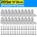 Stainless Steel Corner Bracket L Right Angle Connector Brackets Furniture Cabinet Fastener Corner Brace Shelf Support with Screw