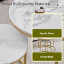 2Pcs Coffee Table Round 2 in 1 End Side Table Desk Nordic Marble Glass Home Sofa Tables Living Room Luxury Side Tables 60CM/80CM