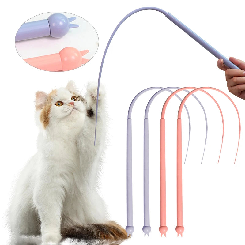Simulated Mouse Tail Cat Toy Cat Teaser Funny Stick Silicone Long Tail Pet Interactive Toys For Cats Hunting Pet Products Toy