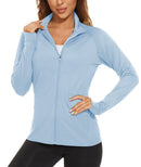 TACVASEN Full Zip UPF 50+ Sun Protection Summer Jackets Womens Long Sleeve Shirts Casual Jackets W/ Zipper Pockets Tops Outdoor